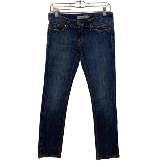 Aeropostale Ultra Skinny Kieley Zip Ankles Jeans Y2K Retro Dark Wash‎ Size 3/4 - Picture 1 of 12